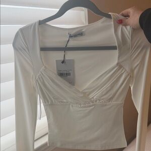 Princess Polly Cream Long Sleeve Top
